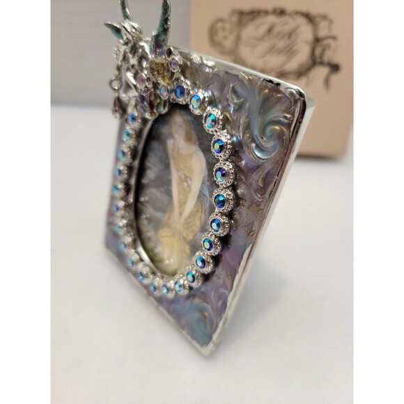 Kirks Folly Fairy Enamel Blue Crystals Small Picture Frame 2x3 - Picture 2 of 10
